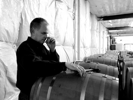 Bill Quinby sampling his bourbon